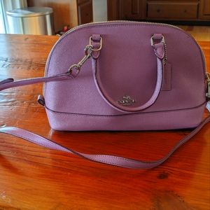 Coach Sierra Satchel crossbody handbag in Glitter Lilac F11927